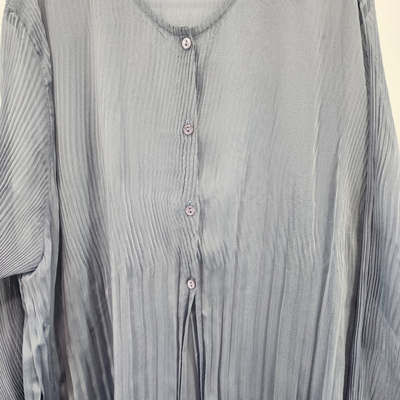Bodil Women's Poly Chiffon Plisse Button Front Sheer Tunic Dress - XL - Picture 5 of 8